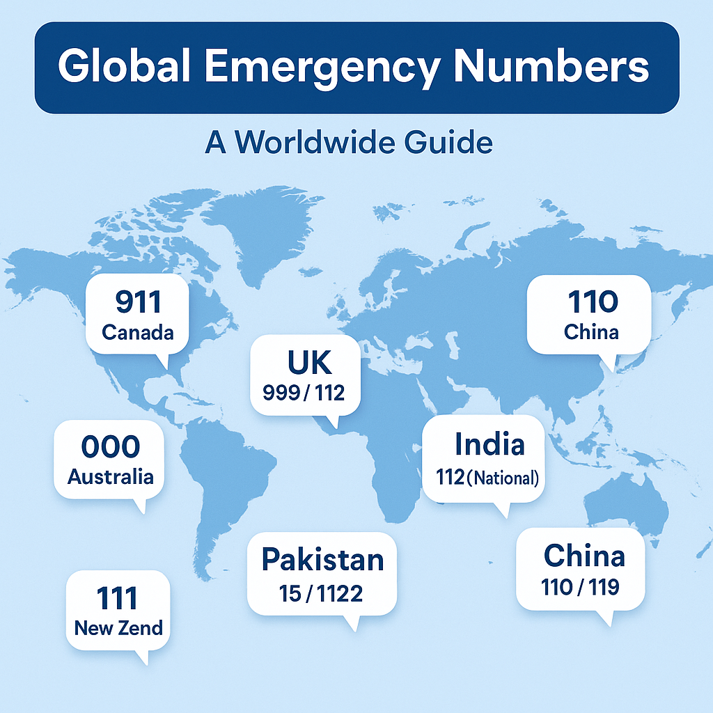 🧭 Universal & Regional Emergency Numbers